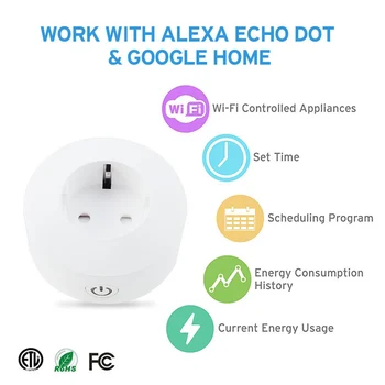 

WIFI Wireless Remote Socket Smart Timer Home Automation EU Plug Voice Control Home Fire Retardant PC Smart Power Socket