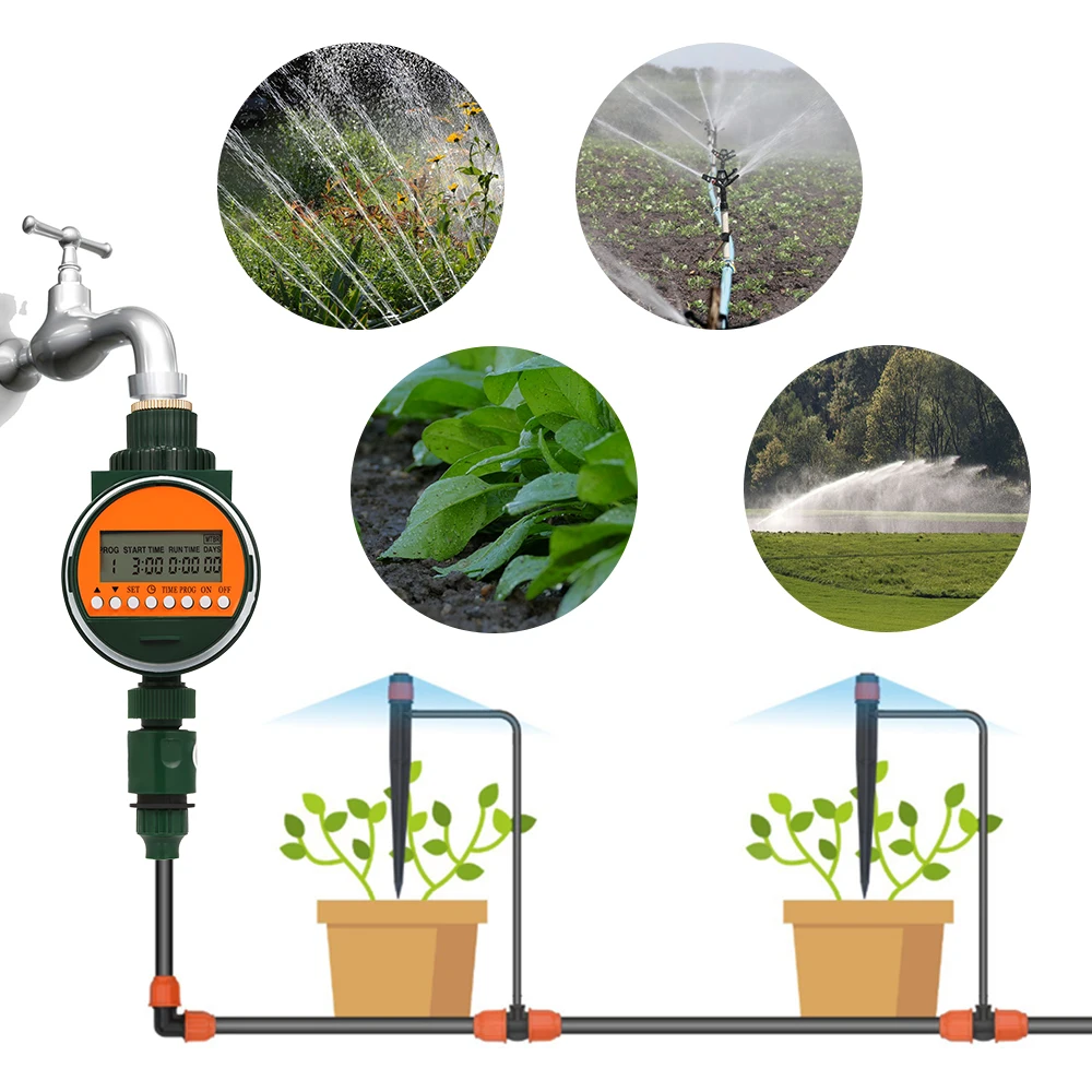 

3/4" 1/2" Tap Garden Irrigation Digital Watering Timer Outlet Programmable Hose Faucet Timer With Rain Sensor