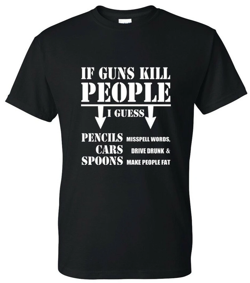 Футболка с надписью If Guns Kill People забавная Мужская футболка юмористическим
