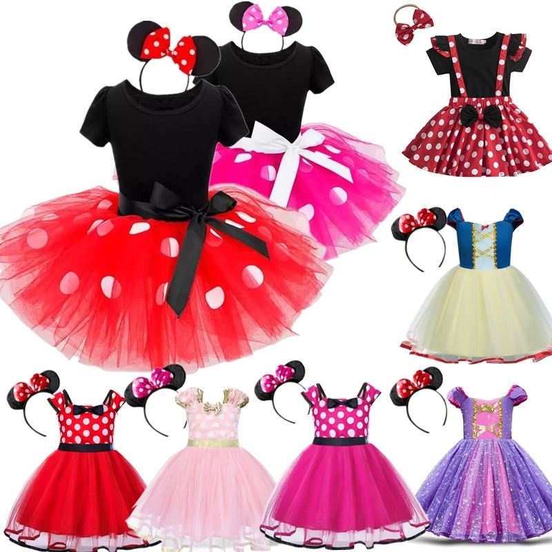 Baby Girl Dress Kids Gift Dot Party Dresses Fancy Costume Cosplay Girls Tutu Dress+Headband 9M 6 Years Infant Clothes Red | Детская
