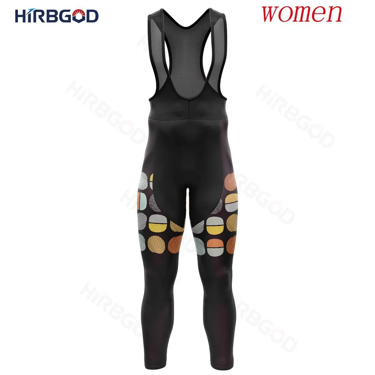 HIRBGOD Women Color Dots Cycling Tights Summer Funny Bicycle Bib Pants for Sports Team Long Sleeve Cycling Pants TYZ1017-16