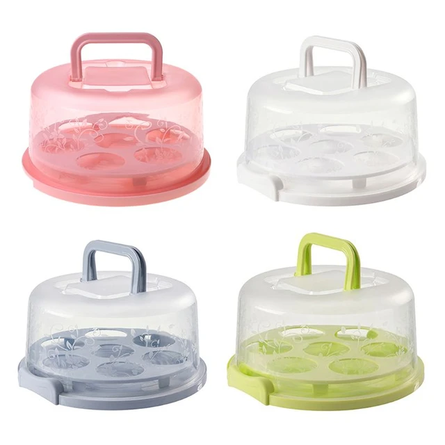 Cake Carrier Box Holder Keeper Storage Container Cupcake Locking Dessert  Portableclear Roundboxes Bakery Saver Pastry