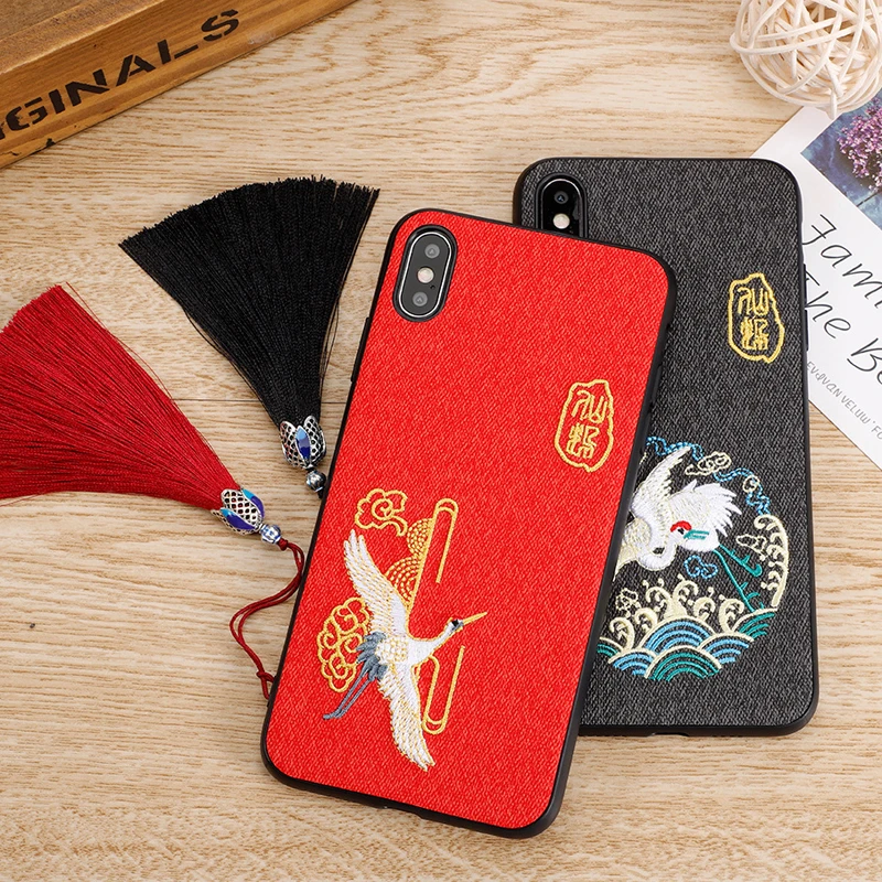 Чехол для iPhone 11 pro Max 6 7 8 PLUS роскошный Винтажный чехол с вышивкой hoesje iphone xr xs max