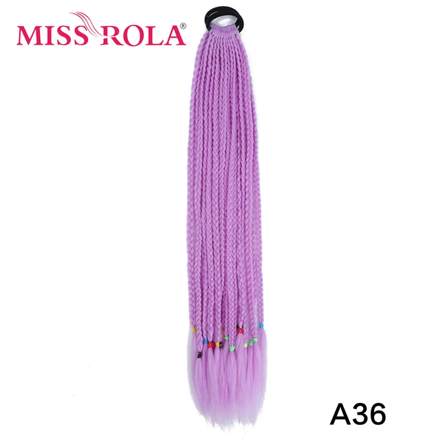 Synthetic Chignon Hair 60cm Hair Color Gradient Dirty Braided Ponytail Women Elastic Hair Rubber Band Hair Accessories Headband A36