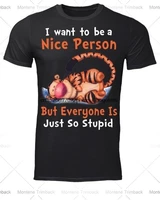 Camiseta Tigger I Want to Be a Nice Person para hombre, camisa negra, S-3xl