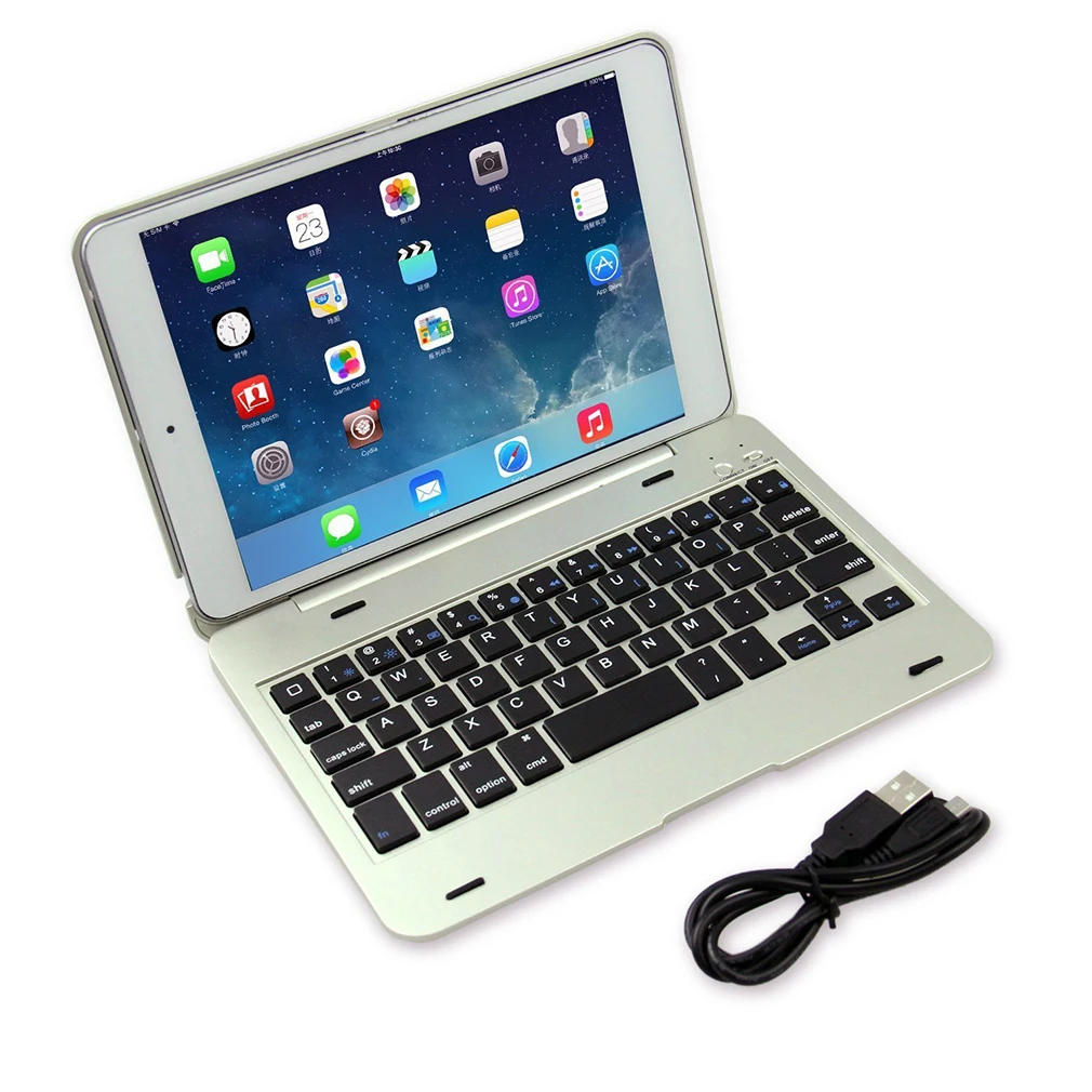 

Ultra-thin Slim Case with Aluminium Wireless Keyboard Folio Smart Case Stand Cover Shell For Apple iPad Mini 4