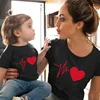 Ropa de madre e hija, Camiseta con estampado de amor rojo a juego, trajes familiares a juego, ropa para mamá y yo ► Foto 2/6