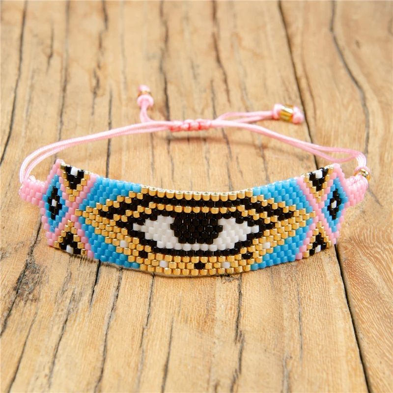 5 шт./лот Boho Стиль браслеты ручной работы Miyuki глаз регулируемые браслеты
