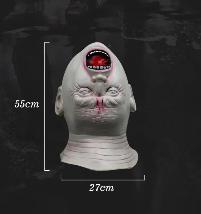 

1pc Halloween Terrorble Upside Down Head Ghost Mask Creepy Grimace Latex Mask Realistic Full Head Party Cosplay Costume