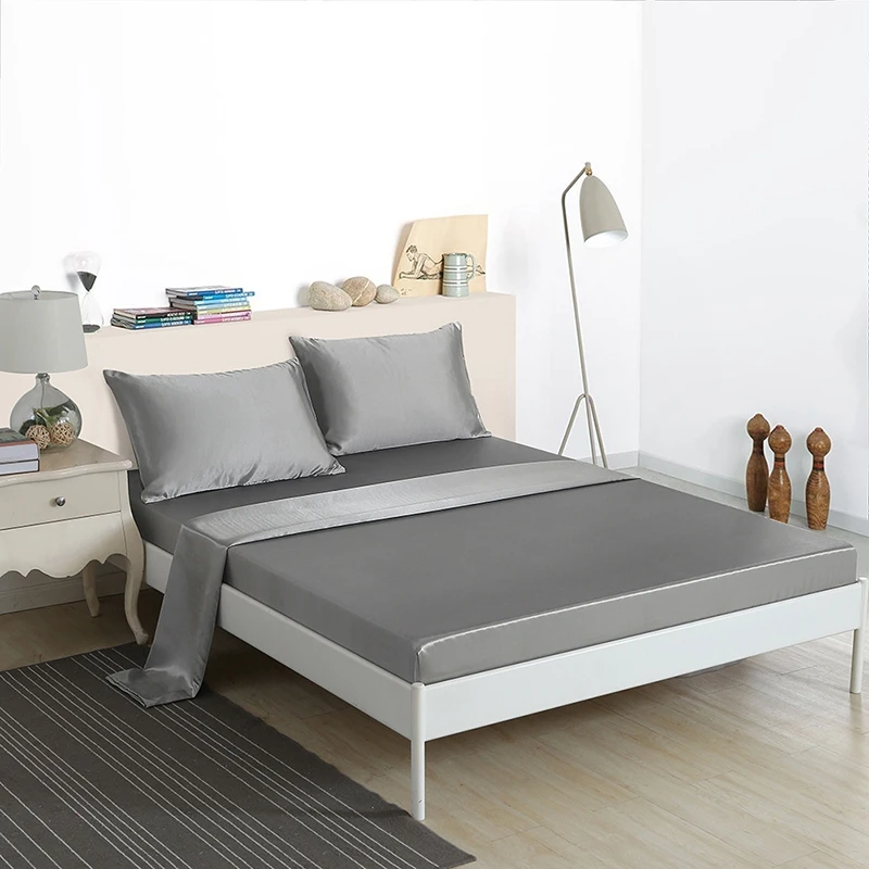 

Bed 4 Piece Bed Sheet Pillowcase Soft Pocket Easy to Install Breathable and Cool Wrinkle Free Home Textile