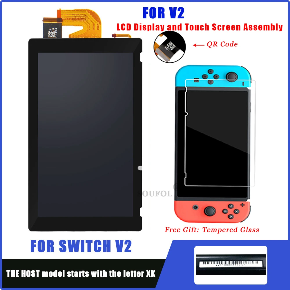 

New V1 V2 Lcd Display + Touch Screen Full Screen Assembly Digitizer Replacement For Nintendo Switch NS Console Panel Repair Part