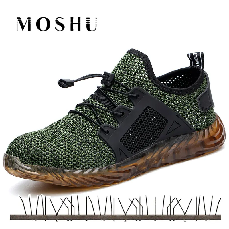 

Men Work Boots Indestructible Shoes Light Steel Toe Air Safety Botas Puncture-Proof Work Sneakers Breathable Botas Hombre 2019