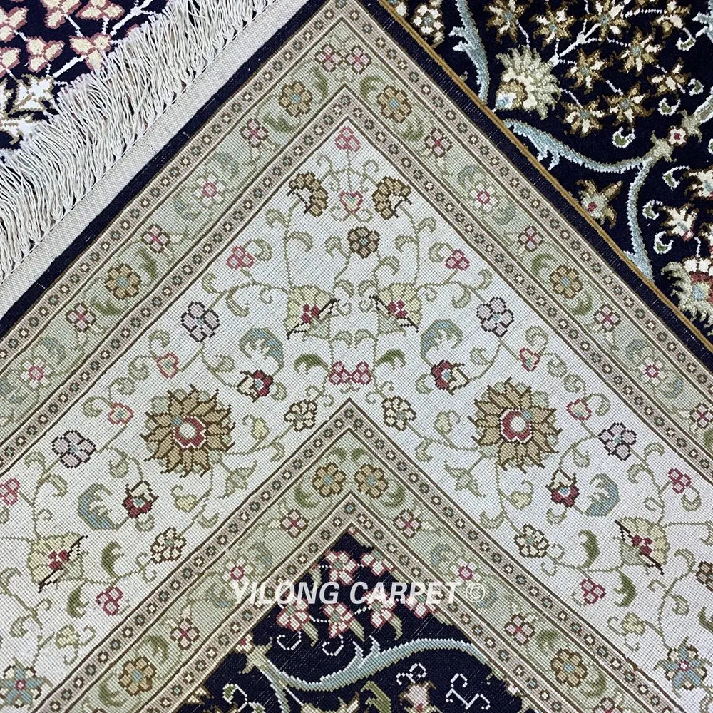 Yilong 4,5 'x6. 5' Тебриз шелковый ковер ручной работы изысканный Iran шелковые ковры(HF319B