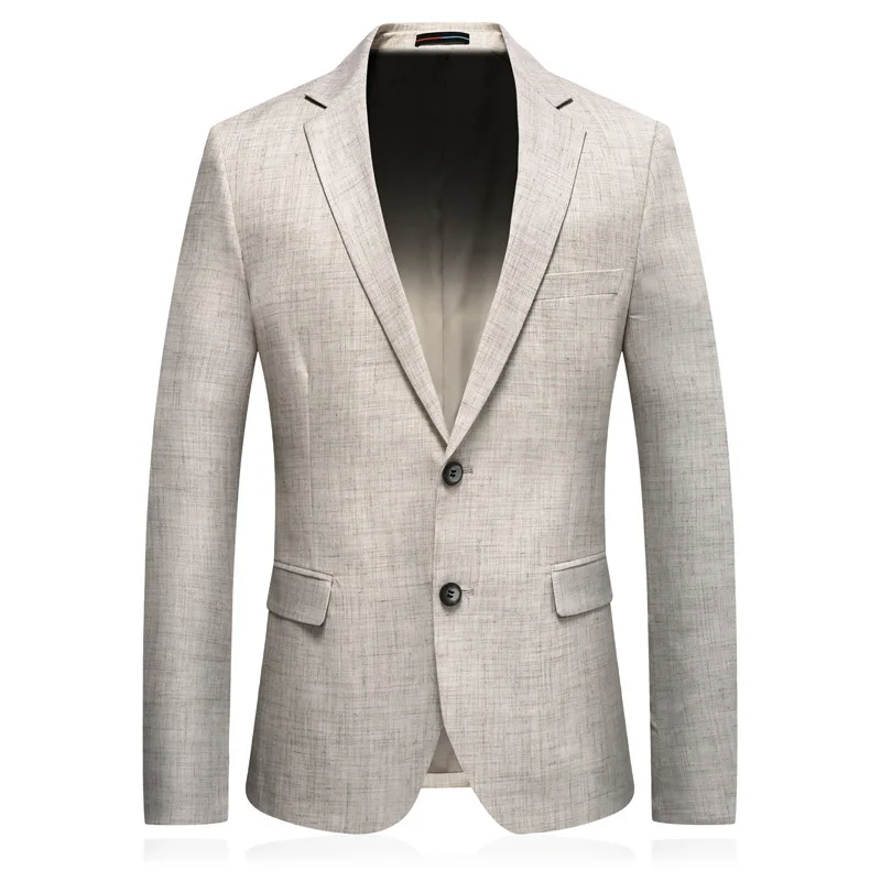 

2020 Spring Suit Men Off-white Imitation Linen Suit Coat Imitation Linen Men Single West
