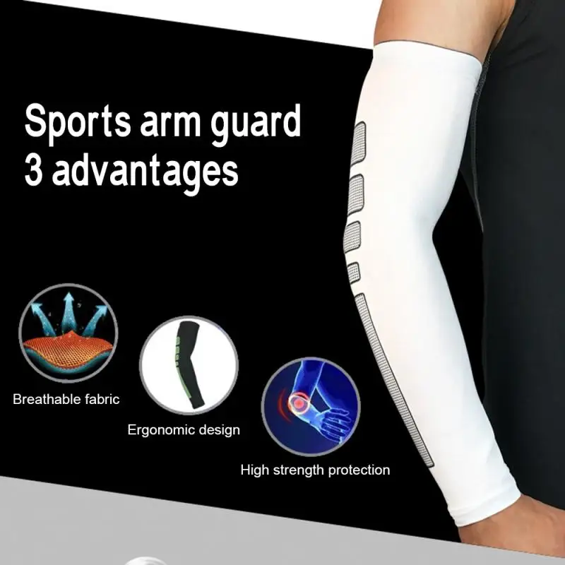 Sports Elastic Arm Guard QuickDry UV Protection Running Arm Sleeves Basketball Elbow Pad Fitness Cycling Arm Warmer TXTB1