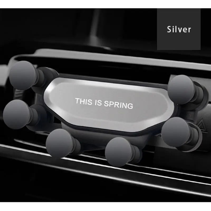 Модернизированный Универсальный Автомобильный держатель для телефона Gravity Автомобильный держатель для телефона Air Vent крепление зажим подставка для смартфонов - Цвет: Silver