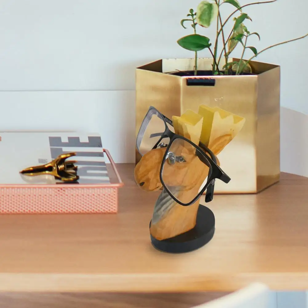 NEW Wood Sun Glasses Eyeglasses Display Stands Handmade Cute Moose Glasses Holder Home Nightstand Office Desk Decor Gifts 4