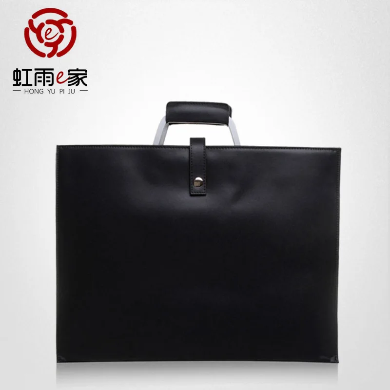 

Thin Simple Briefcase for Both Men And Women Ol Tablet PC Bag Briefcase Unisex Cowhide Portable Shoulder Bag