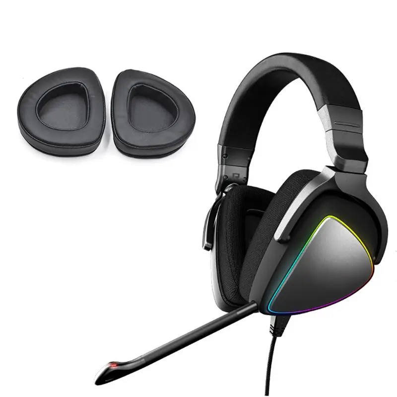 

2PCS Leather Canvas Earpads Ear Pads Cover for ASUS ROG Delta Aura Sync Headset