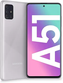 Перейти на Алиэкспресс и купить Смартфон Samsung Galaxy A51, 4 + 128 ГБ, 6,5 дюйма, серебристый