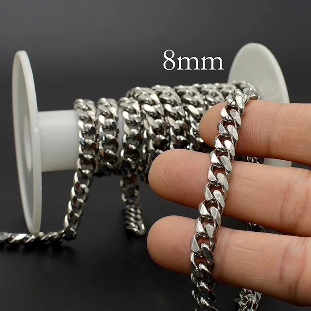 10 Meters - Stainless Steel Chain Tarnish Free Gold Silver Bulk Curb Chain  by the Length Yard Foot Spool for Jewelry Making - AliExpress