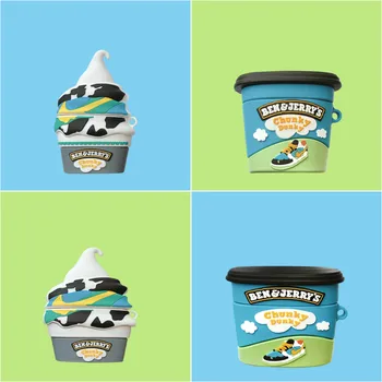 

3D Ice Cream Cone Cartoon Bluetooth Earphone Case for Airpods Pro Cute Accessories Protective Cover for Air Pods 1 2 3 Silicone