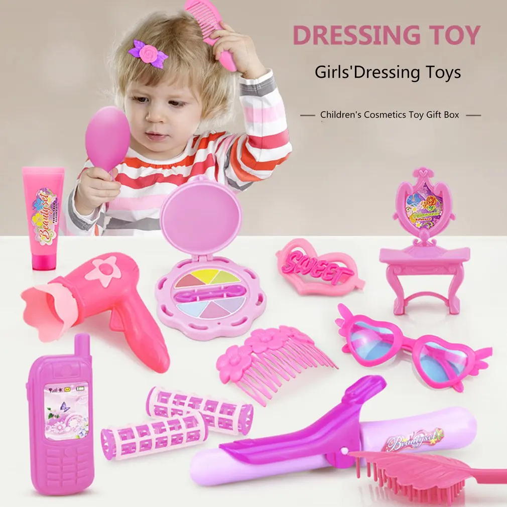 25/32 шт. ролевые игры детские Make Up игрушки розовый набор для макияжа принцессы парикмахерские моделирование Пластик игрушка для девочек туалетный косметический