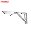 NAIERDI 2PCS Stainless Steel Folding Triangle Bracket Shelf Support Adjustable Shelf Holder Wall Mounted Bench Table Shelf ► Photo 2/6