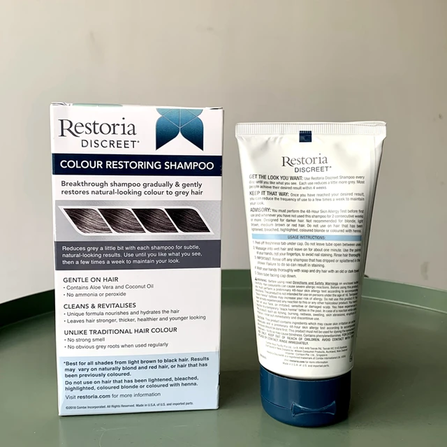 New Original Restoria Discreet Colour Restoring Shampoo Care 147ml Reduce Grey Hair for Men and Women 2