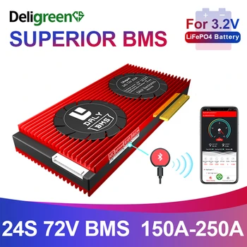 

Smart BMS 24S 150A 200A 250A 72V LiFePO4 BMS 3.2v rated battery pack bluetooth 485 can sofeware control EV Power storage