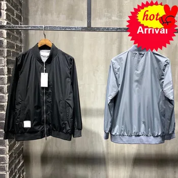 

19ss Men New Sleeve Classic Hollow stripe Fashion High couple Baseball Coats & Jackets Abstract digital coat Motor