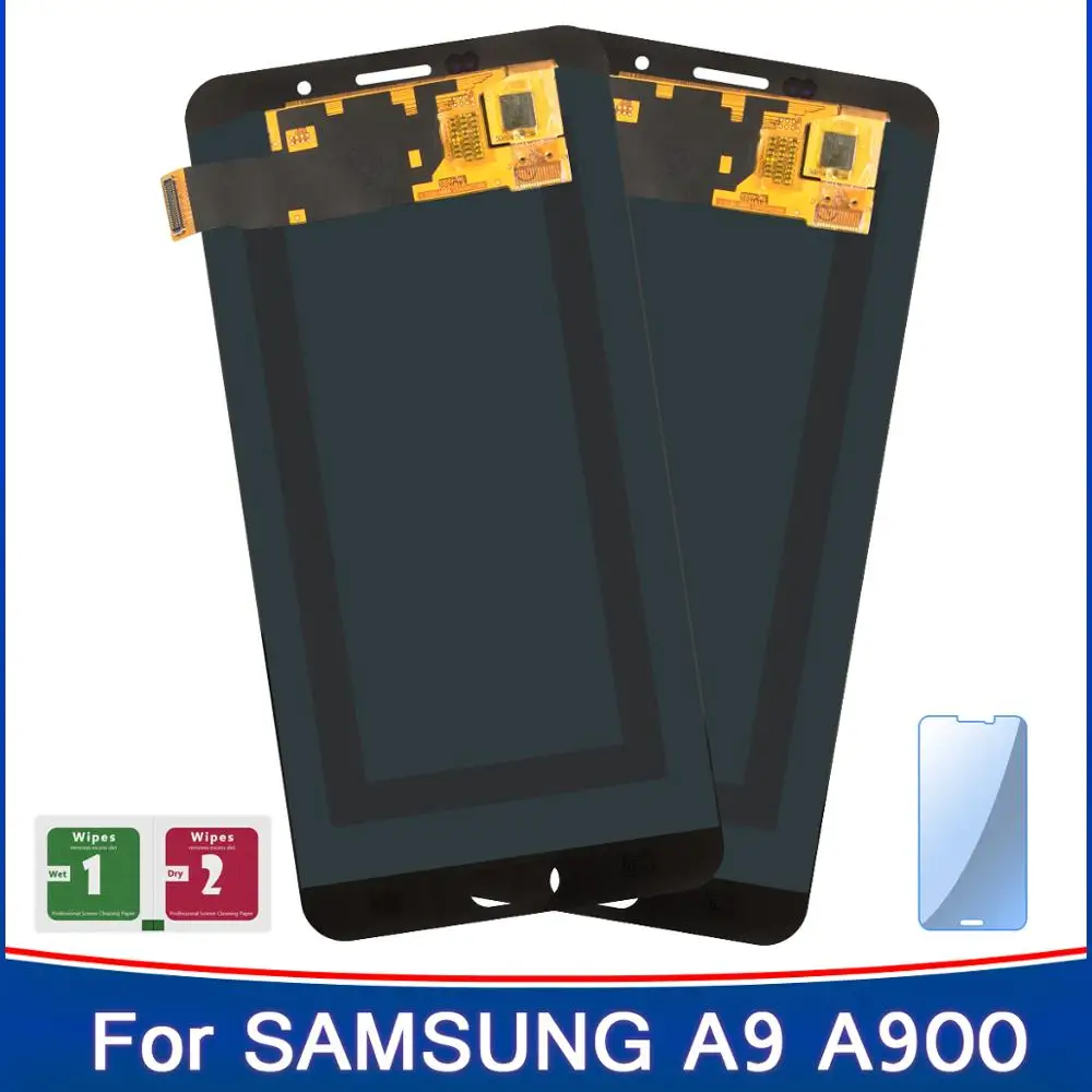 

2PCS Amoled Display For Adjusting Brightness SAMSUNG Galaxy A9 A9000 A900 A900F LCD Touch Screen Sensor Panel Replacement