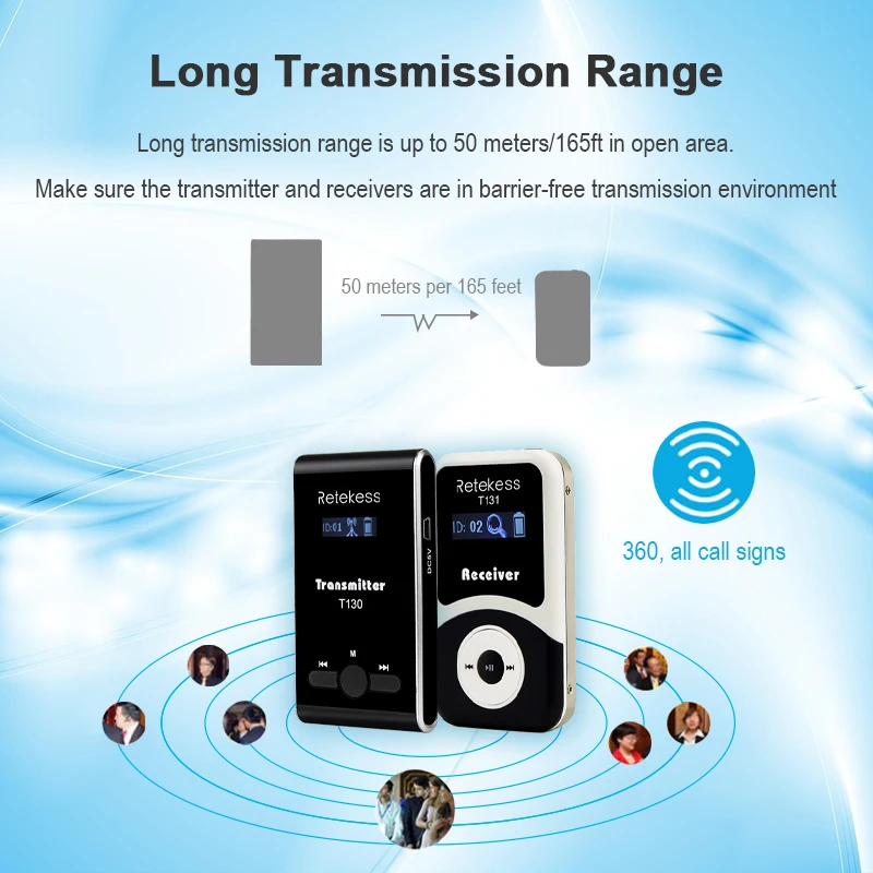 RETEKESS T130 Tour Guide System Wireless