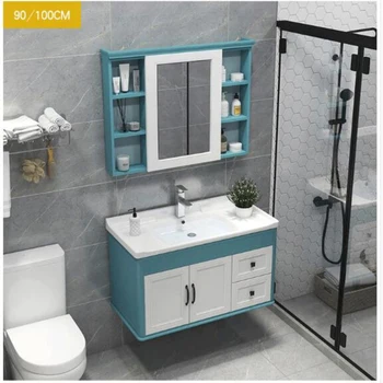 

Simple and modern carbon fiber bathroom cabinet combination small apartment bathroom vanity sink toilet sink floor type