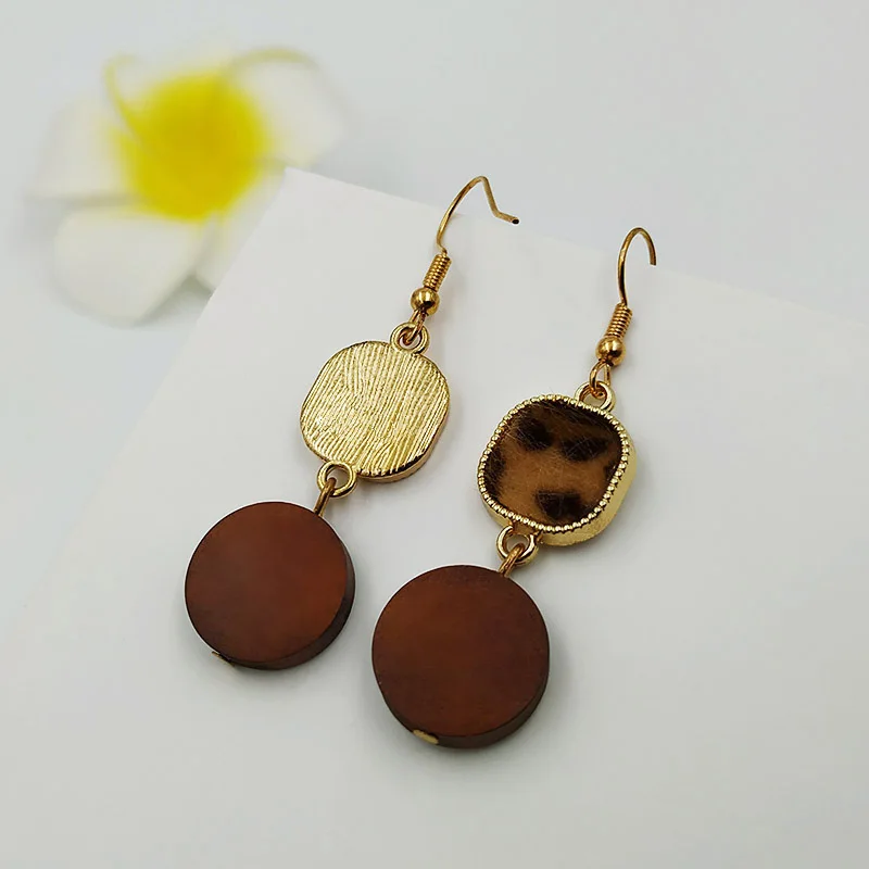 SHELA Wooden Trendy Dangle Drop Earrings Brown Leopard Tiger Furry for Women 2019 Pendientes Creative Unique Fashion Jewelry SHELA Wooden Trendy Dangle Drop Earrings Brown Leopard Tiger Furry for Women 2019 Pendientes Creative Unique Fashion Jewelry