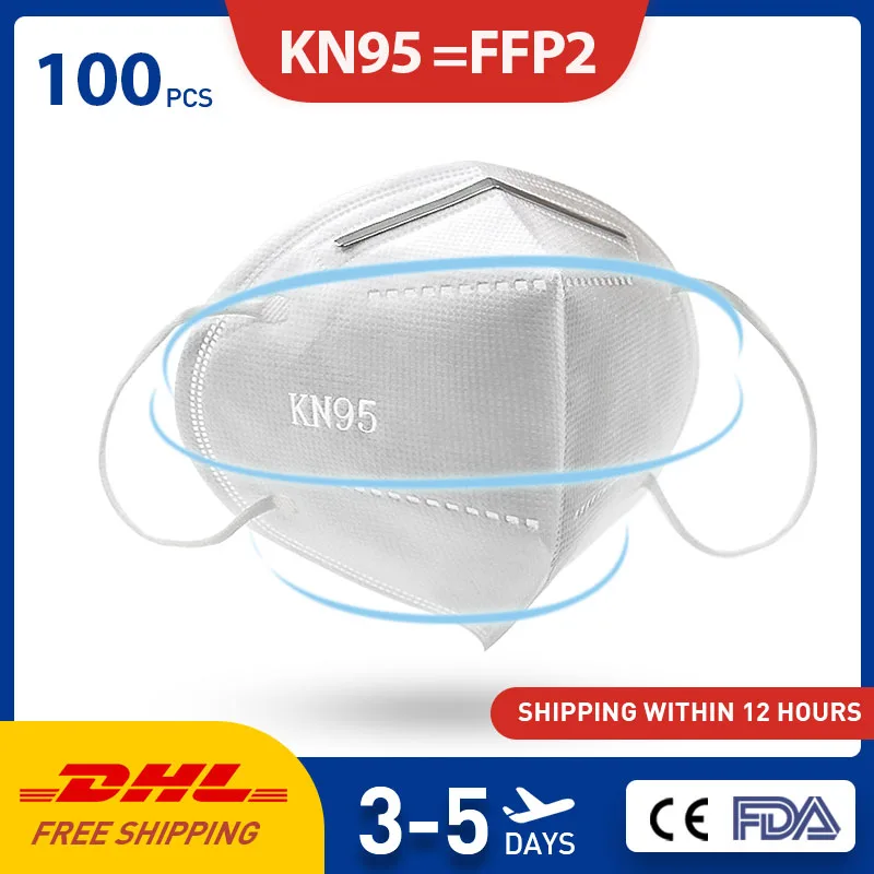 

DHL KN95 Face Mask Filter N95 Face Mask Protection KN 95 Anti Fog Bacterial Infection Mask 95% Filtration Features As KF94 FFP2