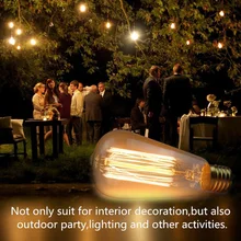 Лампочка накаливания Эдисона из вольфрама, стекло накаливания E27 40 Вт AC120V, теплая белая лампа, прозрачные стеклянные лампы накаливания