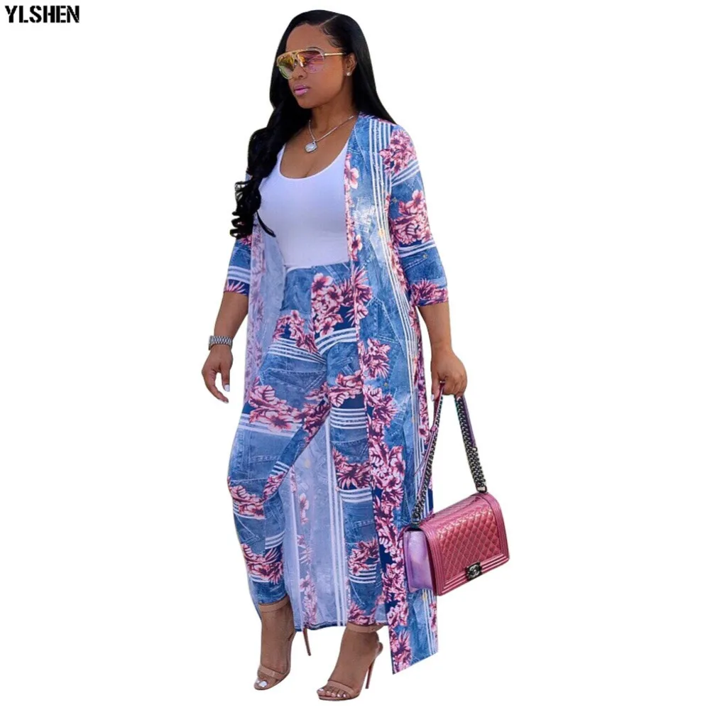African Dresses for Women Dashiki Plus Size Two Piece Set Print Clothes Ankara Long Dress Suit Bazin Robe Africaine Femme 2019 07