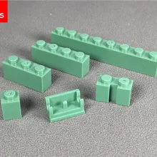 100 шт./лот кирпичи MOC С Песком зеленые 1x8 модифицированные 1x3 петля