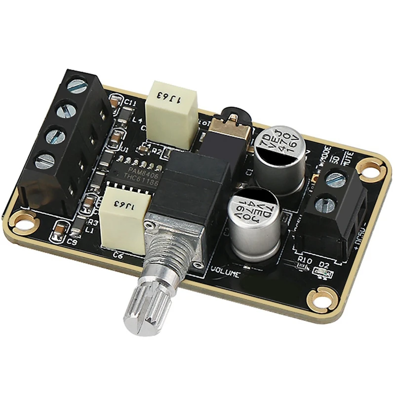 

RISE-Audio Amplifier Board, Pam8406 Digital Power Amplifier Board 5W+5W Immersion Gold Stereo Amp 2.0 Dual Channel Mini Class D