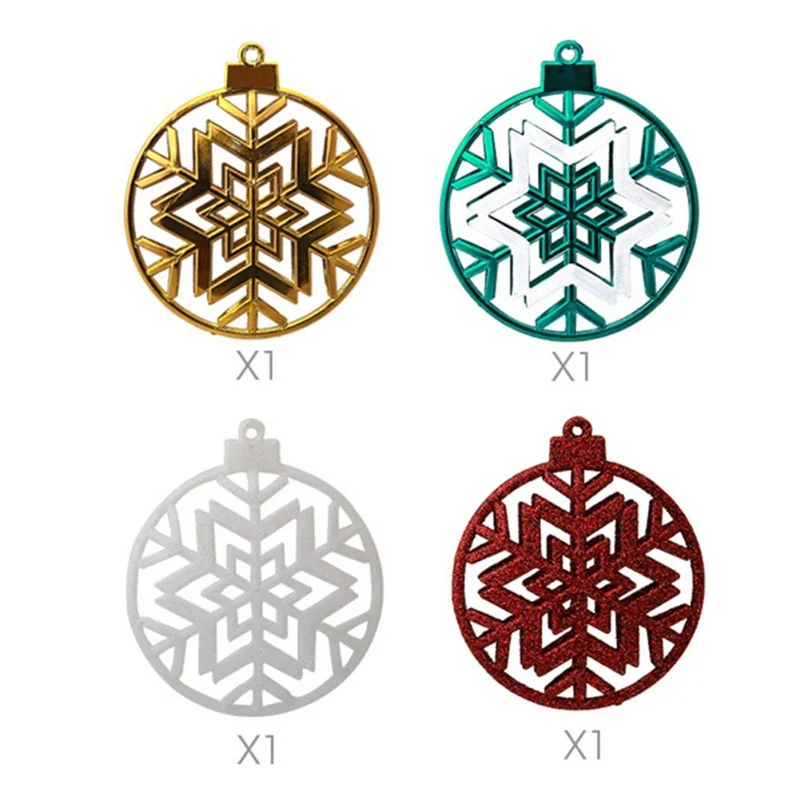 Hot Christmas Household Plastic Snowflakes Portable Christmas Decoration Hollow Snowflakes With Hanging Hole For home decor