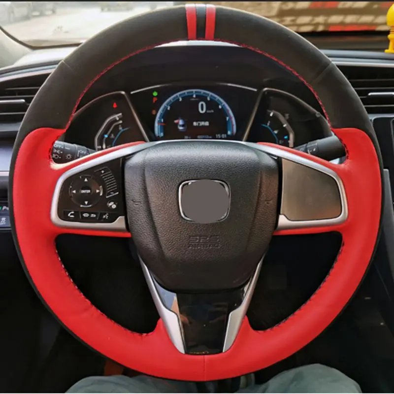 Чехол рулевого колеса автомобиля для Honda Civic 2004 2014 черный замшевый чехол руля