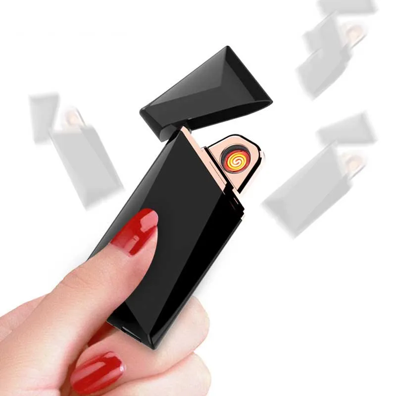 

Double Ignition USB Electronic Cigarette Lighter Rechargeable Flameless Plasma Arc Lighter Shake To Fire Cigar Torch Lighter
