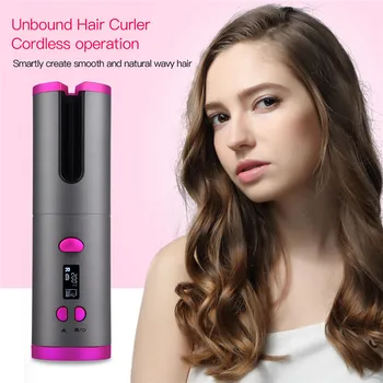 

Wireless Hair Curler Automatic Curling Iron Ceramic Rotating Cordless USB Rechargeable Timer LCD Digital Hair Stying Tools 46