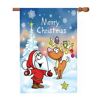 

Christmas Garden flag Polyester Burlap banner Windproof Day Double-Sided Burlap Garden Flag 28 x 40 Inches W807