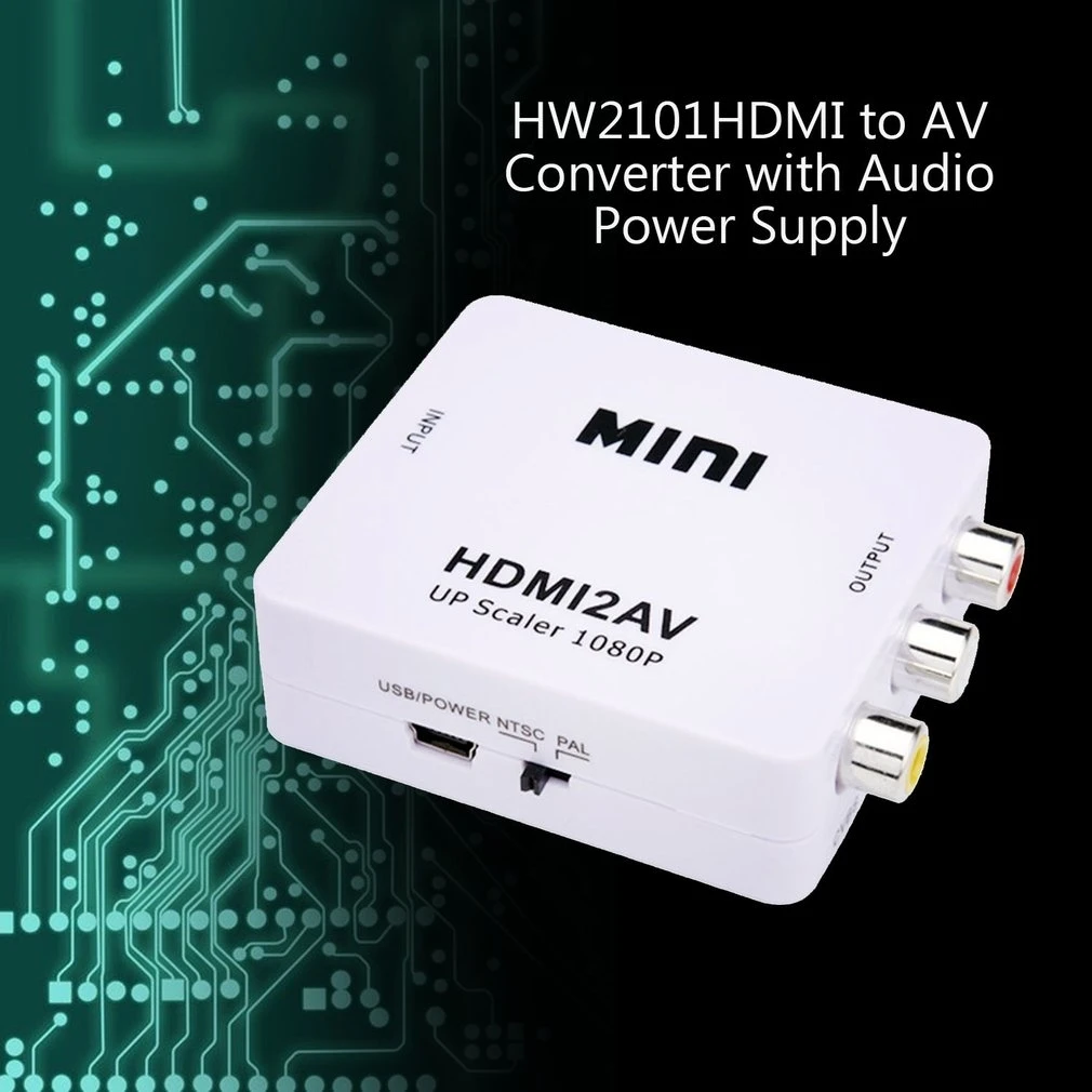 1080P мини HDMI к VGA к RCA AV композитный адаптер конвертер с 3,5 мм аудио кабель VGA2AV/CVBS+ аудио к ПК HDTV конвертер