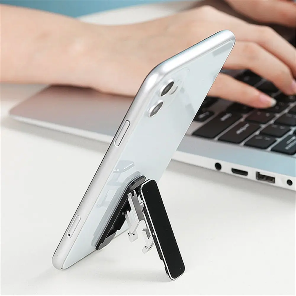 1Pc Aluminum Alloy Foldable Mobile Phone Stand Universal Mini Invisible Portable Desktop Mount Cellphone Holder Adjustable Angle | Мобильные
