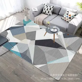 

Irregular Geometry Pattern Carpet Bedroom Rug Hallway Kitchen Mat Non-slip Nordic Modren Simple Carpet Washable