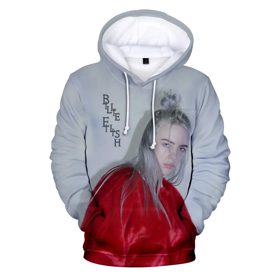 Классический тренд Billie Eilish 3D толстовки Толстовка для мужчин и женщин Billie Eilish толстовки с капюшоном осенне-зимняя одежда Топы - Цвет: 27