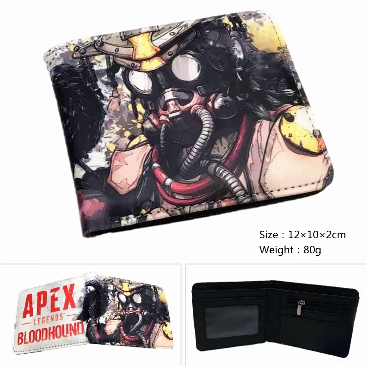 Кожаный бумажник Games Apex Legends, короткий, двойной, держатель для карт, для фотографий, для мужчин и женщин, карман для монет на молнии, кошельки с мультяшным принтом